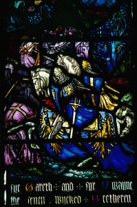 Detail of Holy Grail window (1919) at Procter Hall, Graduate College, Princeton, NJ