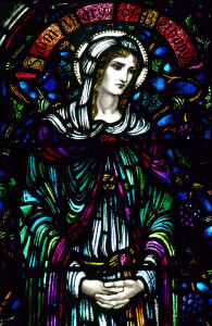 Detail of window (1915) at Congregational Church, Marion, MA